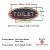 Oval Toilet Brass Door Sign